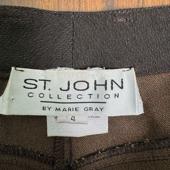 St. John‎ Collection by Marie Gray Women’s Brown Trouser Size 4 Y2K Vintage - Picture 9 of 11